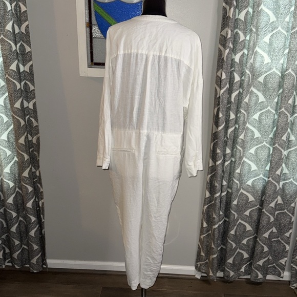 Whistles White Linen Cropped Jumpsuit - Picture 5 of 11